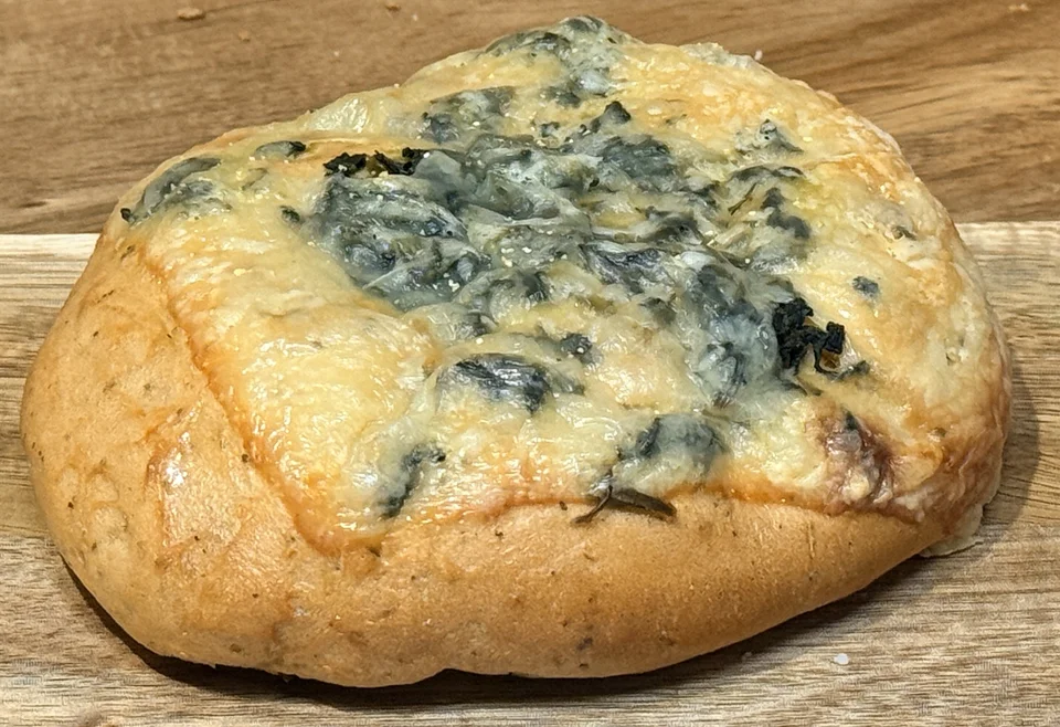 Spinach and Swiss Bagel